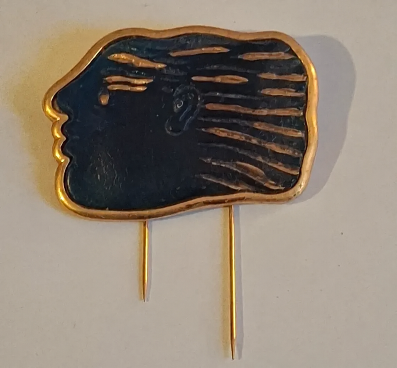 Additional view 1 — Blue and Gold Profile Brooch