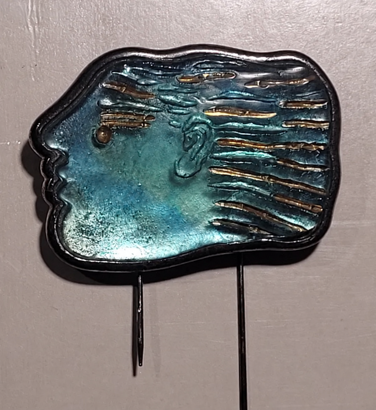Additional view 1 — Turquoise Blue Profile Brooch