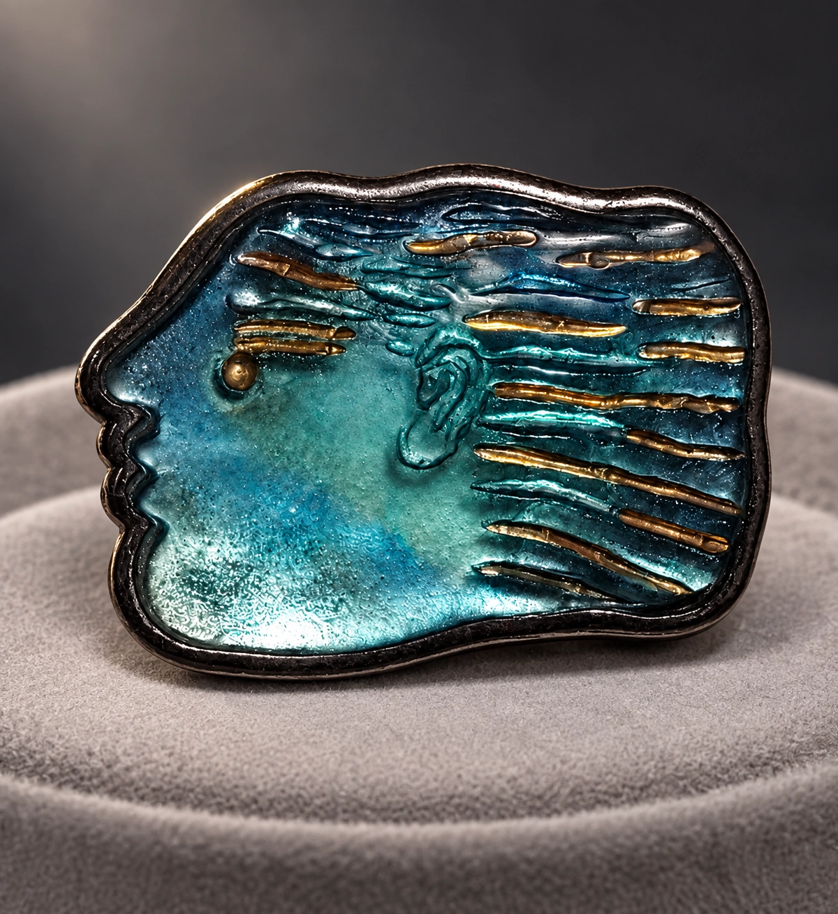 Main view — Turquoise Blue Profile Brooch