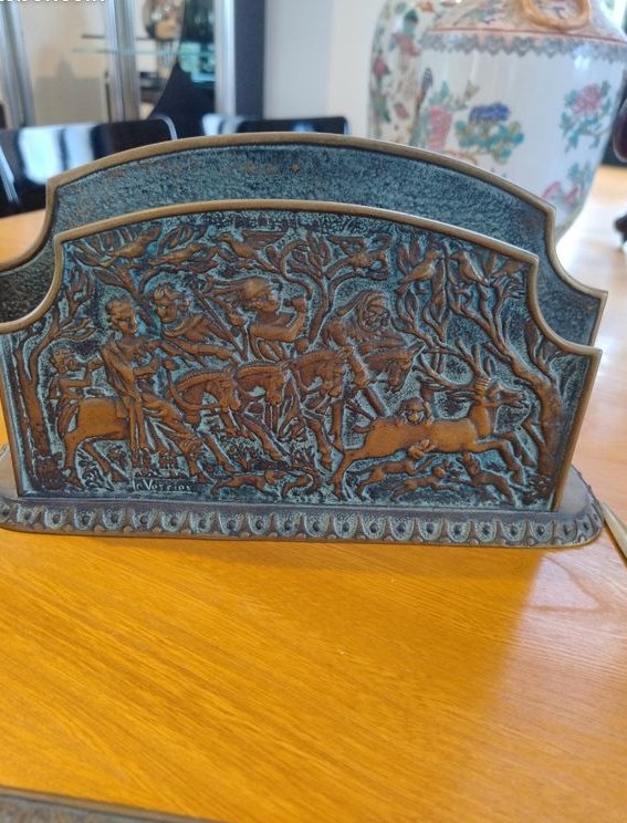 Medieval hunt desk set — detail photograph 1